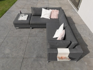 Preview: EXOTAN® Sicilie Gartenlounge Nanotex Stein-Grau Links